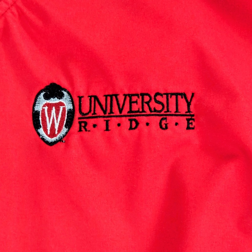 WI Badgers Golf Univ. Ridge Mens 2XL Pullover Red Long‎ Sleeve Windbreaker